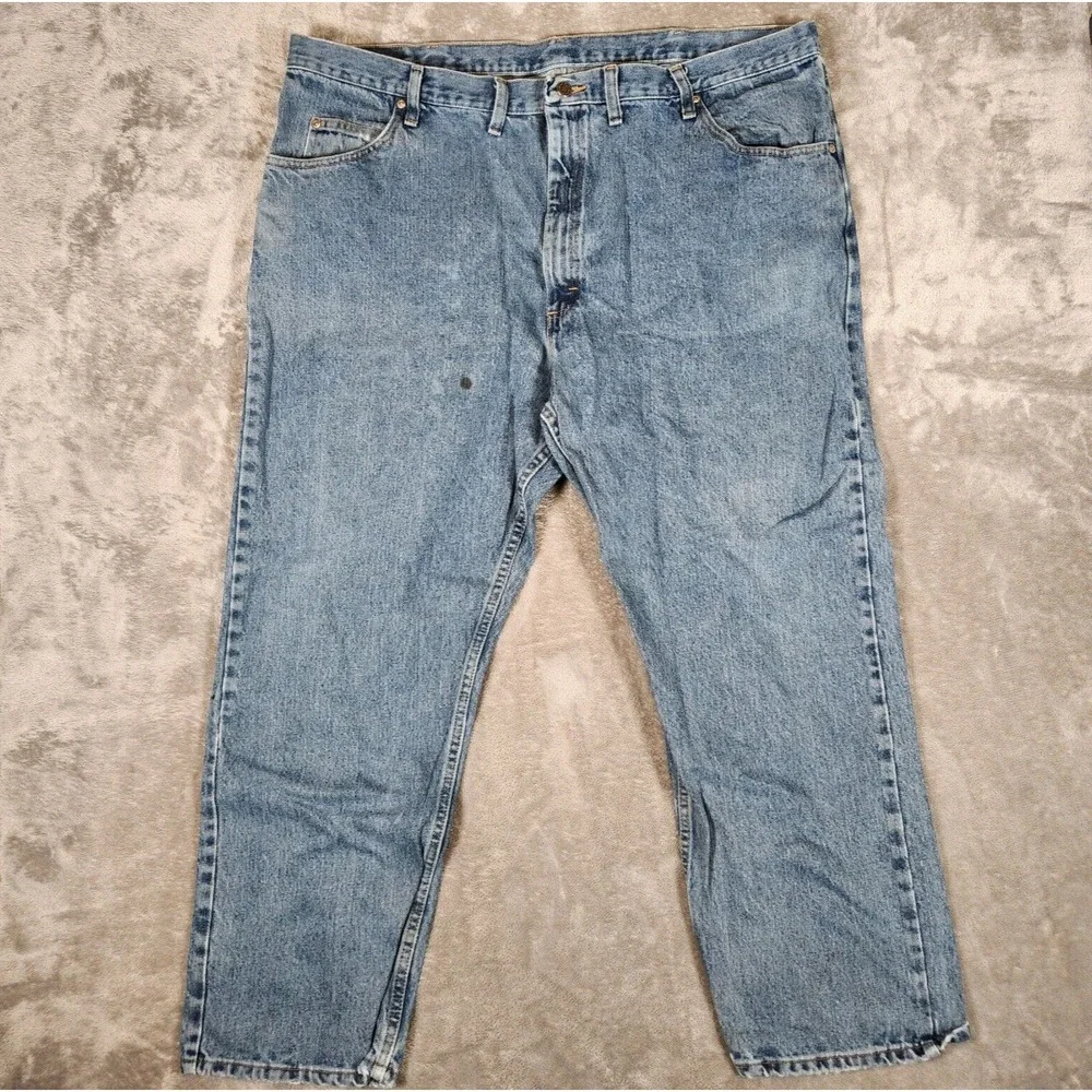 Wrangler Jeans Men's 44X30 Relaxed Fit 97601VR‎ Blue Pre-Owned STAIN